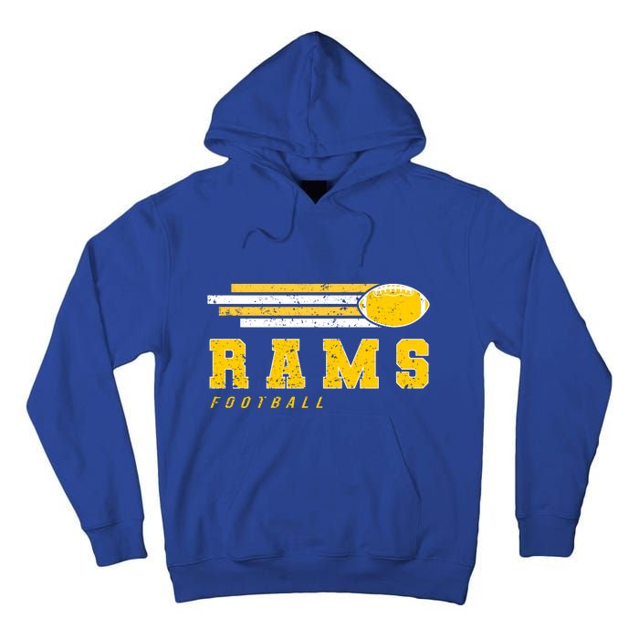 Rams Football Retro Vintage Stripes Gift Tall Hoodie