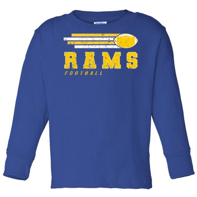 Rams Football Retro Vintage Stripes Gift Toddler Long Sleeve Shirt