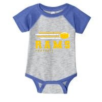 Rams Football Retro Vintage Stripes Gift Infant Baby Jersey Bodysuit