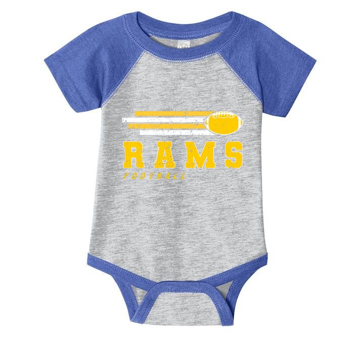 Rams Football Retro Vintage Stripes Gift Infant Baby Jersey Bodysuit