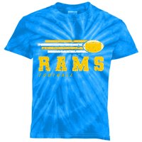 Rams Football Retro Vintage Stripes Gift Kids Tie-Dye T-Shirt