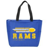 Rams Football Retro Vintage Stripes Gift Zip Tote Bag