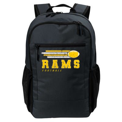 Rams Football Retro Vintage Stripes Gift Daily Commute Backpack