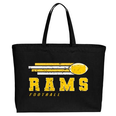 Rams Football Retro Vintage Stripes Gift Cotton Canvas Jumbo Tote