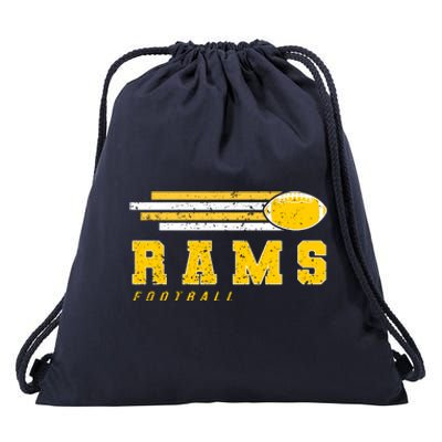 Rams Football Retro Vintage Stripes Gift Drawstring Bag