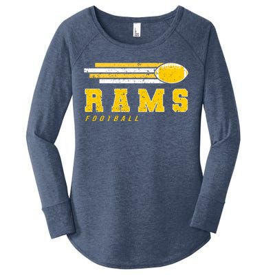 Rams Football Retro Vintage Stripes Gift Women's Perfect Tri Tunic Long Sleeve Shirt