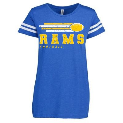 Rams Football Retro Vintage Stripes Gift Enza Ladies Jersey Football T-Shirt