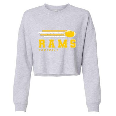 Rams Football Retro Vintage Stripes Gift Cropped Pullover Crew