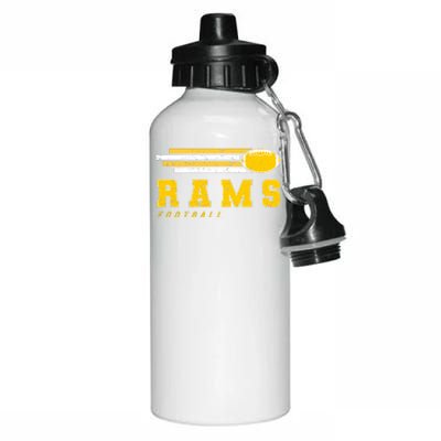 Rams Football Retro Vintage Stripes Gift Aluminum Water Bottle