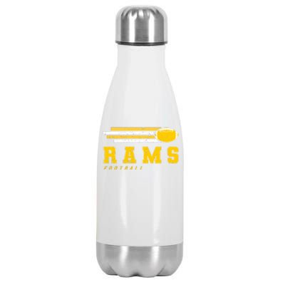 Rams Football Retro Vintage Stripes Gift Stainless Steel Insulated Water Bottle