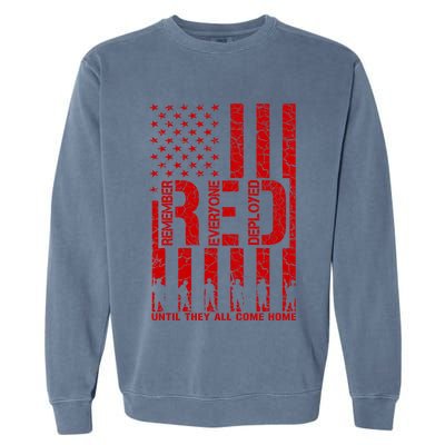 Red Friday Remember Everyone Deployed Hoodie Garment-Dyed Sweatshirt