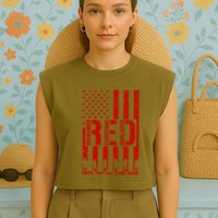 Red Friday Remember Everyone Deployed Hoodie Garment-Dyed Women's Muscle Tee