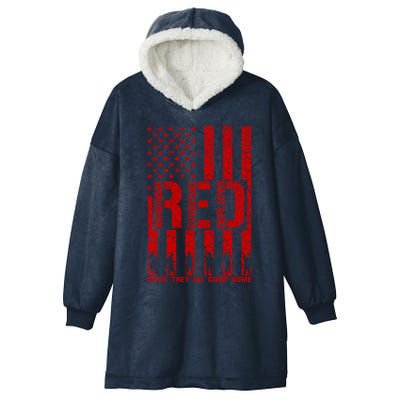 Red Friday Remember Everyone Deployed Hoodie Hooded Wearable Blanket