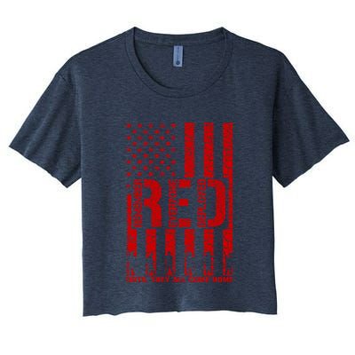 Red Friday Remember Everyone Deployed Hoodie Crop Top