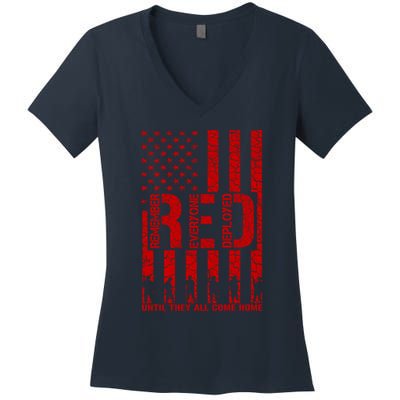 Red Friday Remember Everyone Deployed Hoodie Women's V-Neck T-Shirt