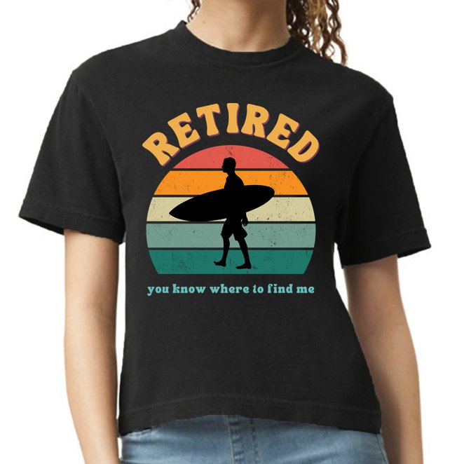 Retired Funny Retirement Beach Gift Comfort Colors Boxy T-Shirt