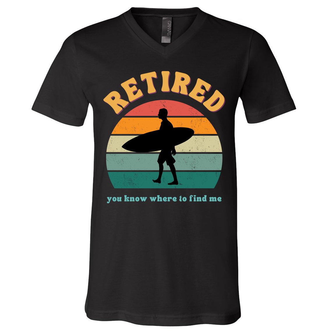 Retired Funny Retirement Beach Gift V-Neck T-Shirt