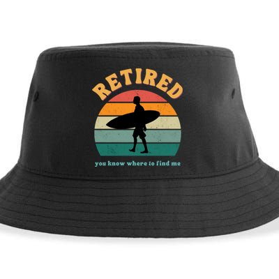 Retired Funny Retirement Beach Gift Sustainable Bucket Hat