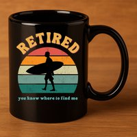 Retired Funny Retirement Beach Gift 11oz C Handle Ceramic Mug