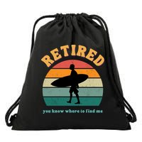 Retired Funny Retirement Beach Gift Drawstring Bag