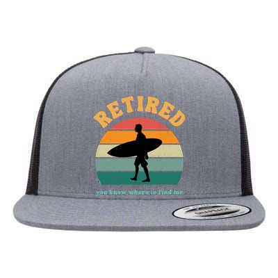 Retired Funny Retirement Beach Gift Flat Bill Trucker Hat