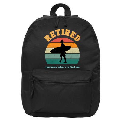 Retired Funny Retirement Beach Gift 16 in Basic Backpack