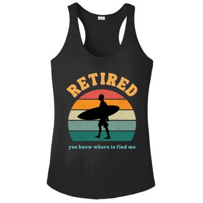 Retired Funny Retirement Beach Gift Ladies PosiCharge Competitor Racerback Tank