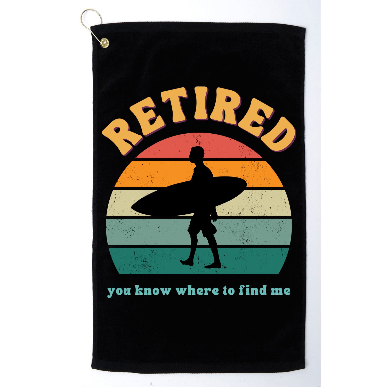 Retired Funny Retirement Beach Gift Golf Towel