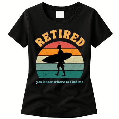 Retired Funny Retirement Beach Gift Womens T-Shirt