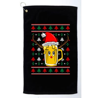 Reindeer Funny Reindeer Beer Christmas Xmas Gift Platinum Collection Golf Towel