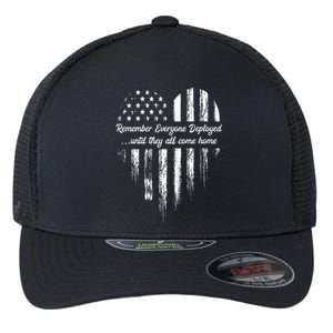 Red Friday Remember Everyone Deployed American Flag Heart Flexfit Unipanel Trucker Cap