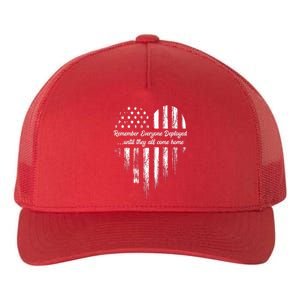 Red Friday Remember Everyone Deployed American Flag Heart Yupoong Adult 5-Panel Trucker Hat