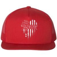 Red Friday Remember Everyone Deployed American Flag Heart Flat Bill Trucker Hat