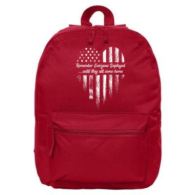 Red Friday Remember Everyone Deployed American Flag Heart 16 in Basic Backpack