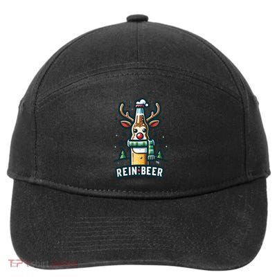 Reinbeers Funny Reindeer Beer Funny Christmas Drinking 7-Panel Snapback Hat