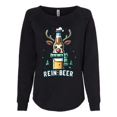 Reinbeers Funny Reindeer Beer Funny Christmas Drinking Womens California Wash Sweatshirt