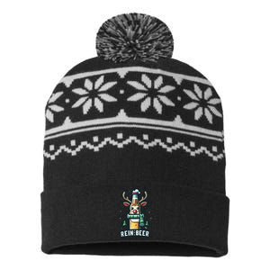 Reinbeers Funny Reindeer Beer Funny Christmas Drinking USA-Made Snowflake Beanie