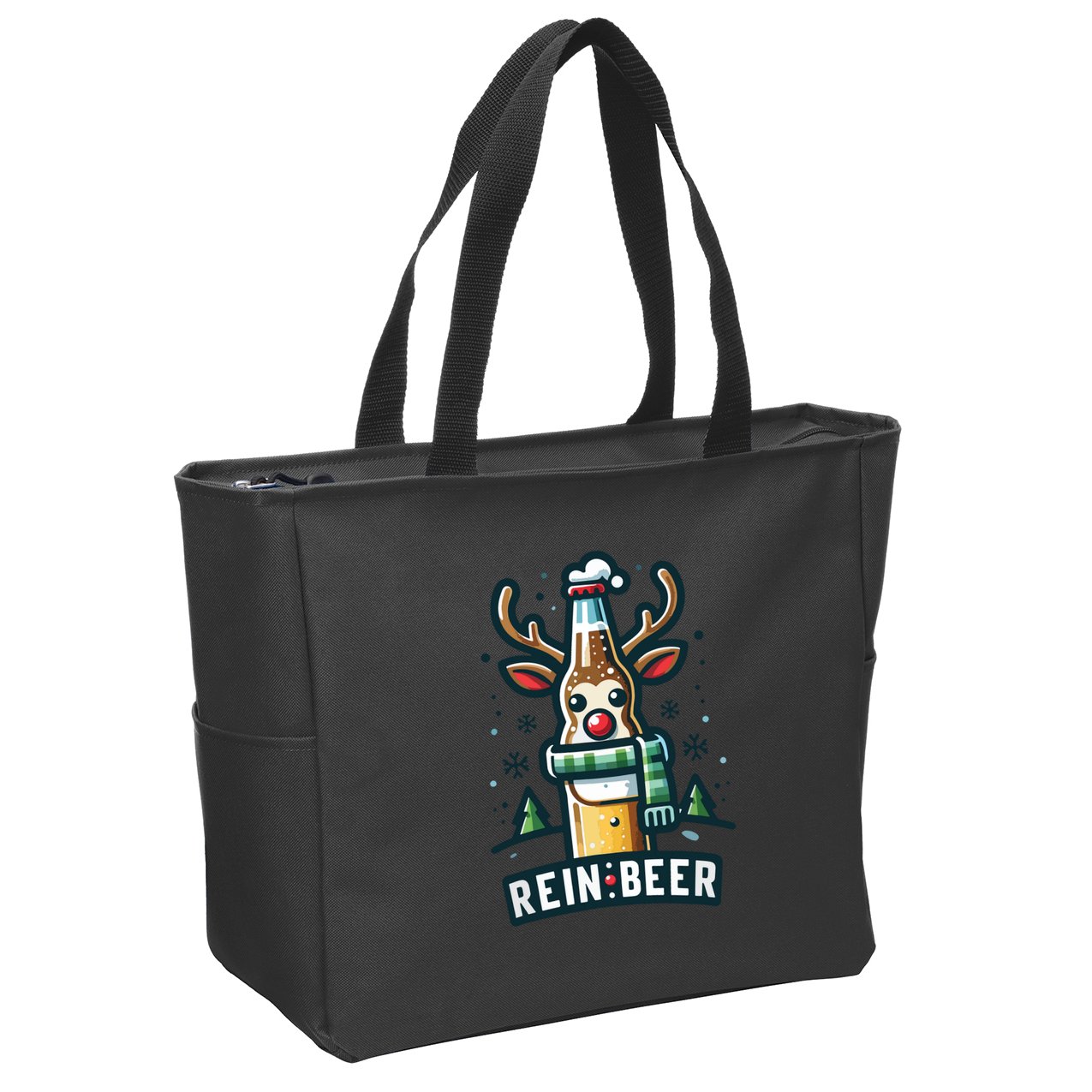 Reinbeers Funny Reindeer Beer Funny Christmas Drinking Zip Tote Bag