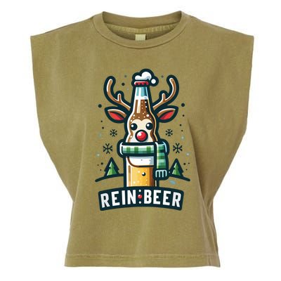 Reinbeers Funny Reindeer Beer Funny Christmas Drinking Garment-Dyed Women's Muscle Tee