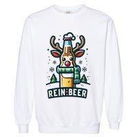 Reinbeers Funny Reindeer Beer Funny Christmas Drinking Garment-Dyed Sweatshirt