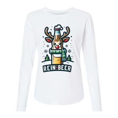 Reinbeers Funny Reindeer Beer Funny Christmas Drinking Womens Cotton Relaxed Long Sleeve T-Shirt