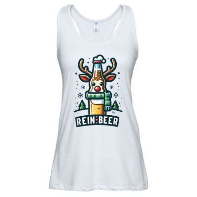 Reinbeers Funny Reindeer Beer Funny Christmas Drinking Ladies Essential Flowy Tank