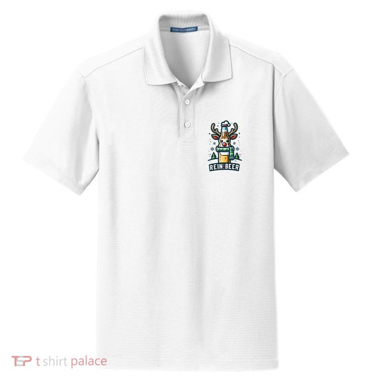 Reinbeers Funny Reindeer Beer Funny Christmas Drinking Dry Zone Grid Polo