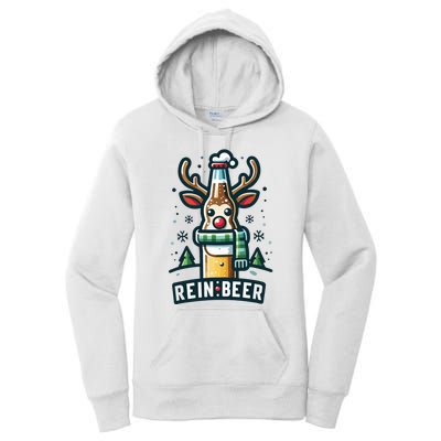 Reinbeers Funny Reindeer Beer Funny Christmas Drinking Women's Pullover Hoodie