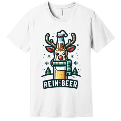 Reinbeers Funny Reindeer Beer Funny Christmas Drinking Premium T-Shirt