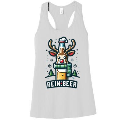 Reinbeers Funny Reindeer Beer Funny Christmas Drinking Women's Racerback Tank