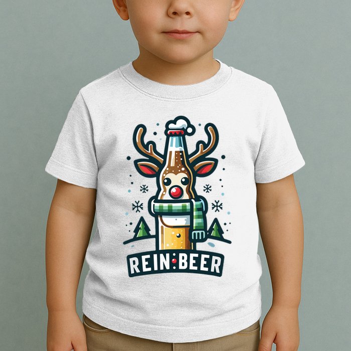 Reinbeers Funny Reindeer Beer Funny Christmas Drinking Toddler T-Shirt