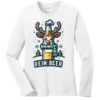 Reinbeers Funny Reindeer Beer Funny Christmas Drinking Ladies Long Sleeve Shirt