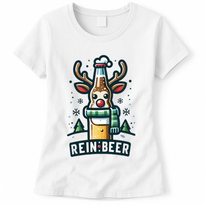 Reinbeers Funny Reindeer Beer Funny Christmas Drinking Womens T-Shirt