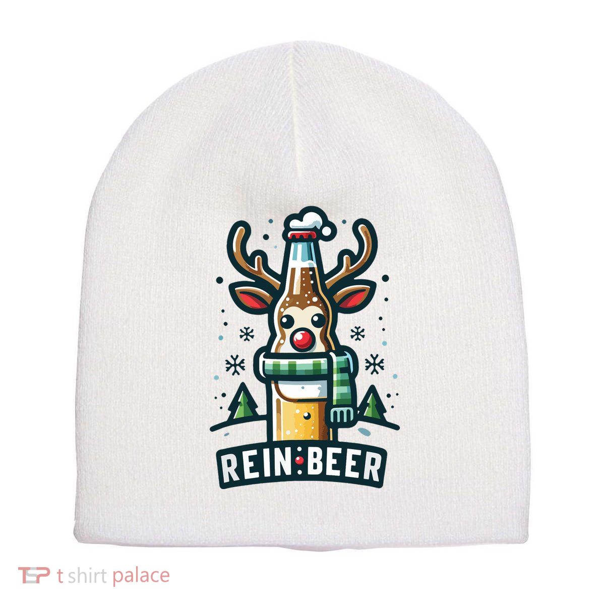 Reinbeers Funny Reindeer Beer Funny Christmas Drinking Short Acrylic Beanie